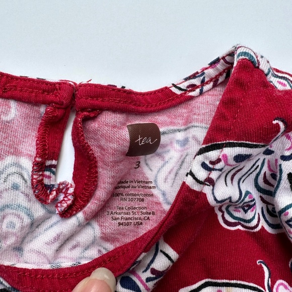 Lot of 3 Tea Collection Dresses and matching leggings, size 3 Girls - Picture 7 of 9